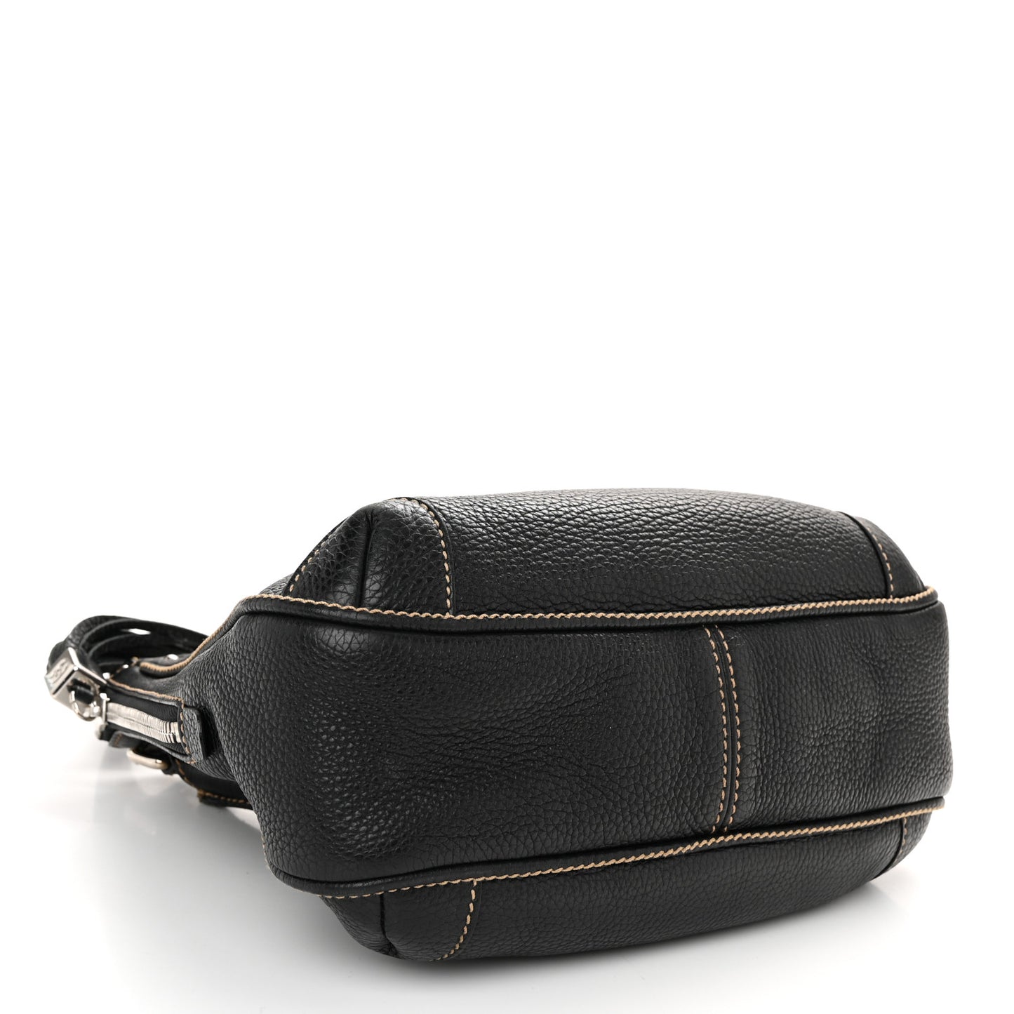 Grained Calfskin Tassel Hobo Black