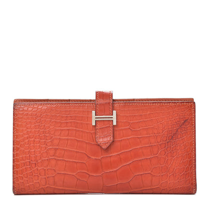 Hermes Matte Alligator Bearn Wallet 1 of 13