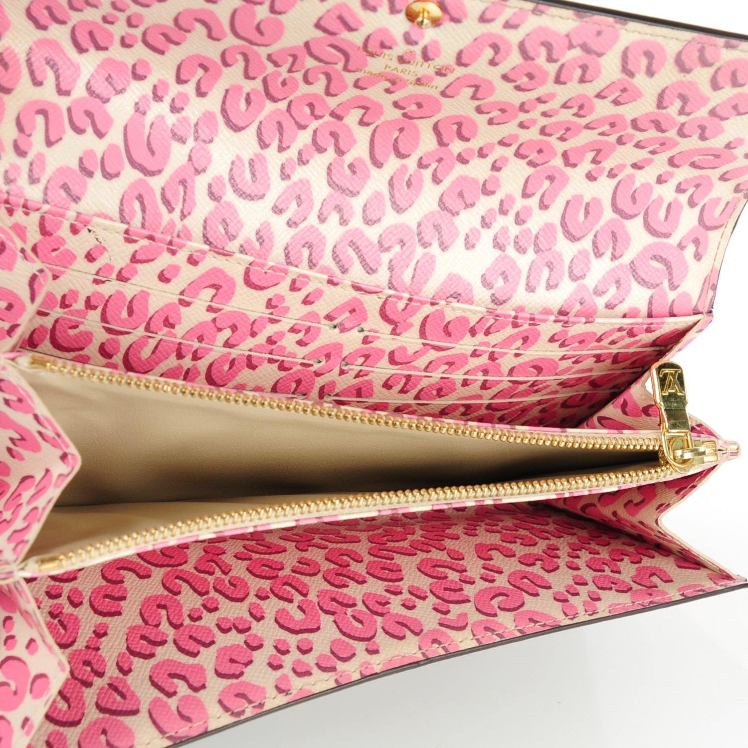 Louis Vuitton Monogram Leopard Sarah Wallet Blanc Corail 5 of 9