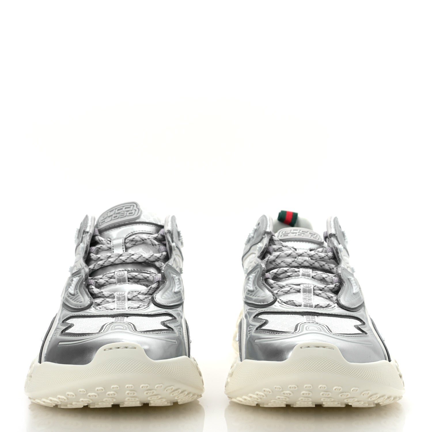 Gucci Metallic Demetra Mesh Cub3d Mens Sneakers 10 Grey White 3 of 11