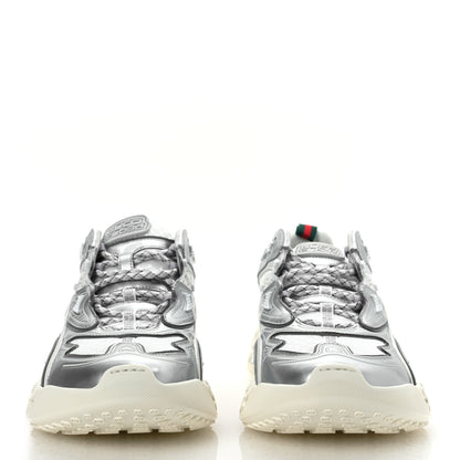 Gucci Metallic Demetra Mesh Cub3d Mens Sneakers 10 Grey White 3 of 11