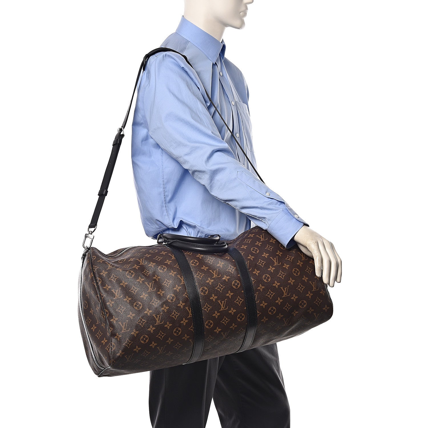 Louis Vuitton Monogram Macassar Keepall Bandouliere 55 2 of 15