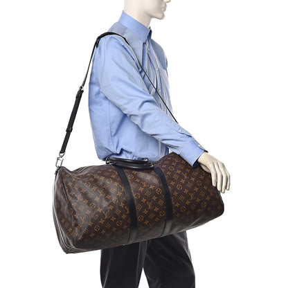 Louis Vuitton Monogram Macassar Keepall Bandouliere 55 2 of 15