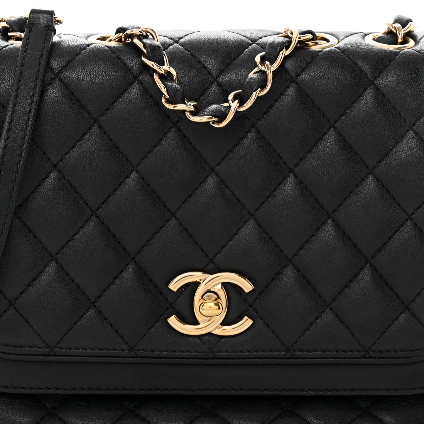 Lambskin Quilted Medium Lovely Day Flap Black