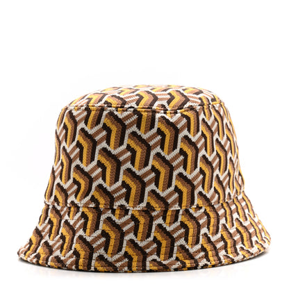 Prada Shetland Chevron Racing Logo Womens Bucket Hat S Brown Multicolor 1 of 8