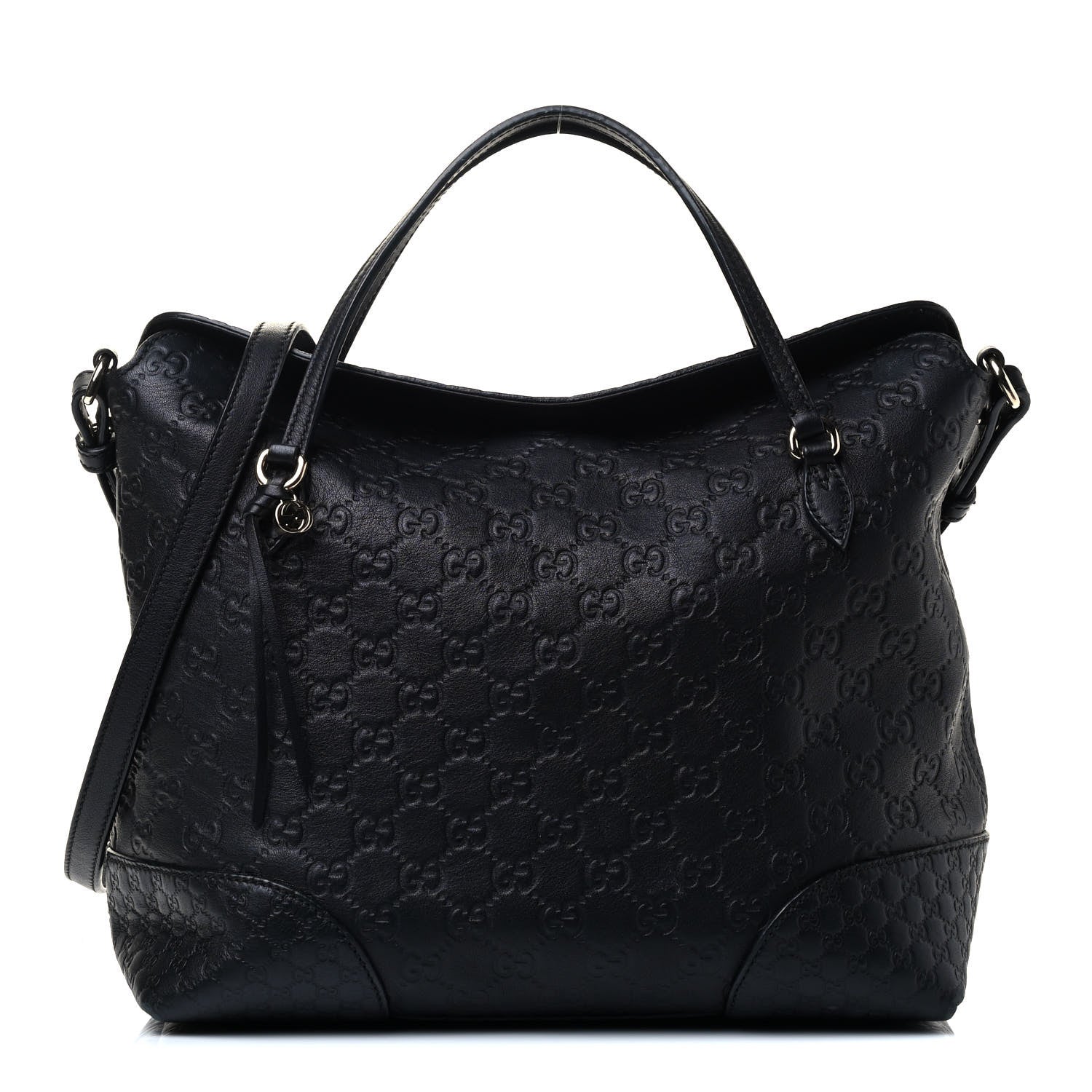 Gucci Guccissima Medium Bree Top Handle Bag Black 1 of 4