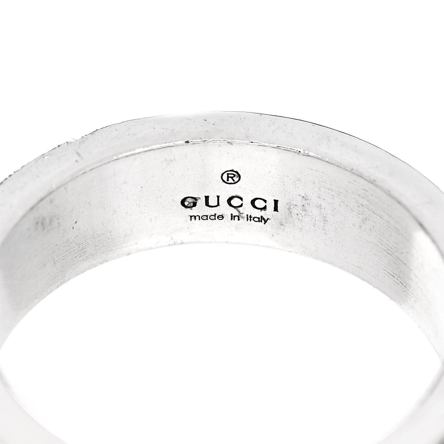 Sterling Silver Enamel Interlocking G Band Ring 58 8.25