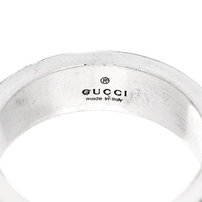 Gucci Sterling Silver Enamel Interlocking G Band Ring 58 8.25 4 of 7