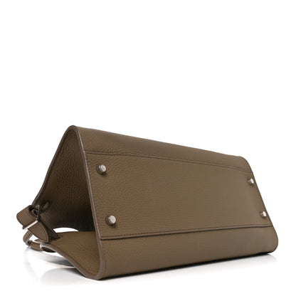 The Row Matte Grained Calfskin Margaux Shoulder 12  Dark Taupe 4 of 9