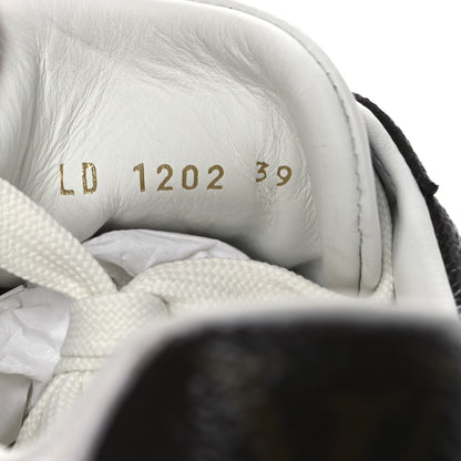 Louis Vuitton Lambskin Embossed Monogram Time Out Sneakers 39 White Brown 10 of 11