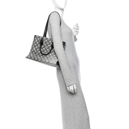 Louis Vuitton Monogram Jacquard Denim Onthego MM Black 2 of 13