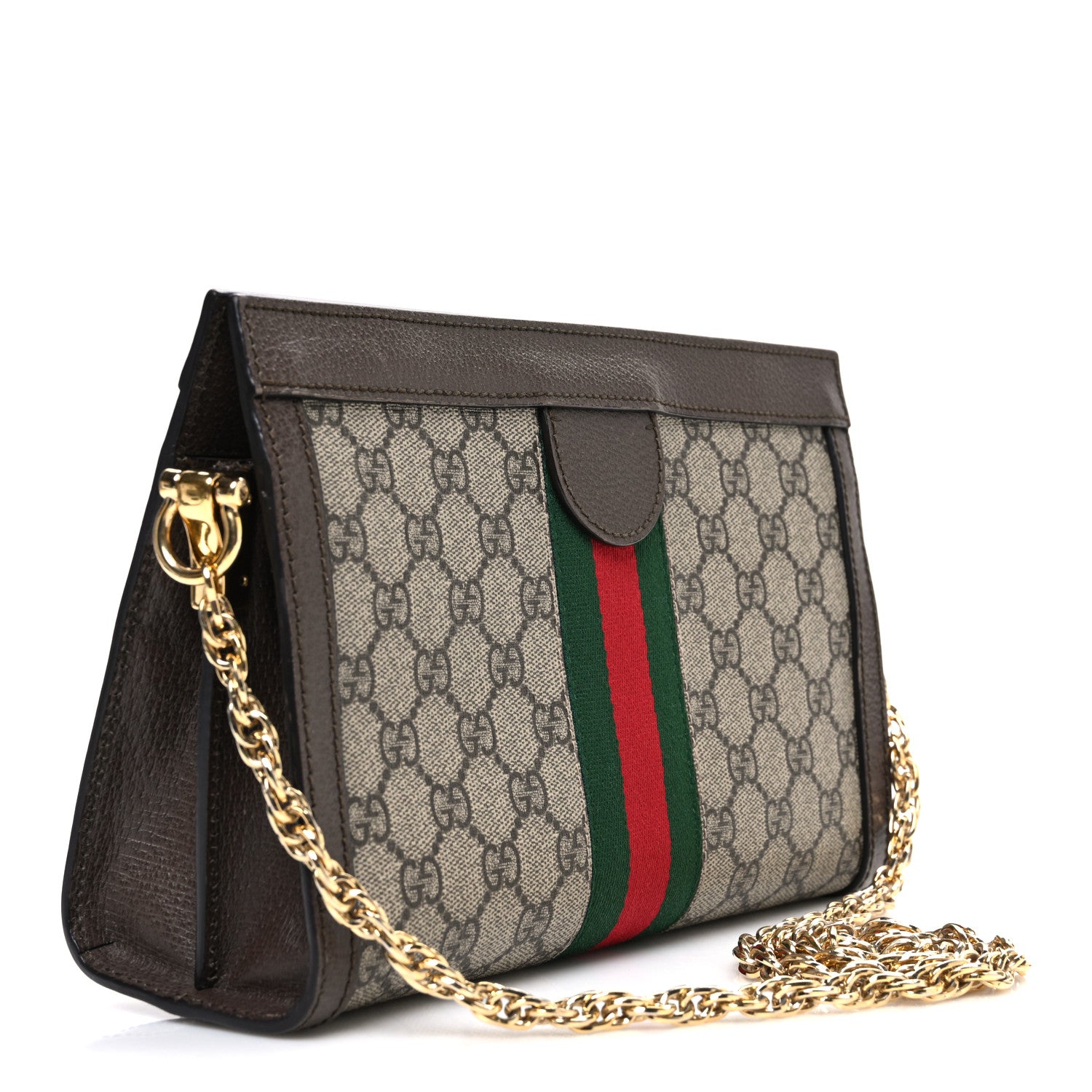 Gucci GG Supreme Monogram Web Small Ophidia Chain Shoulder Bag Brown 3 of 10