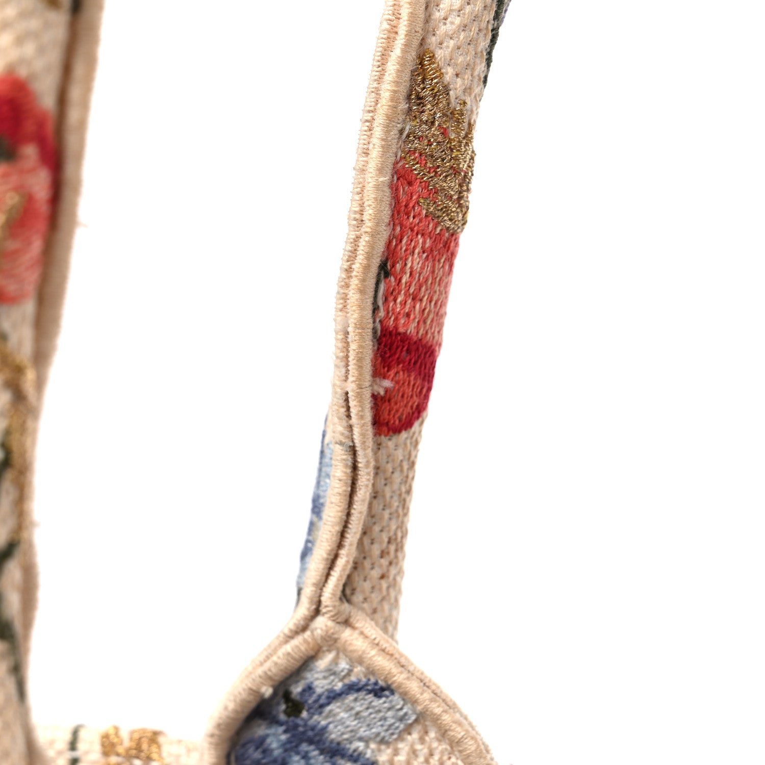 Christian Dior Canvas Embroidered Medium Hibiscus Book Tote Beige Multicolor 15 of 15