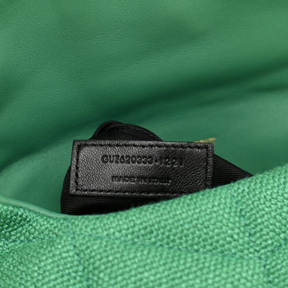 Saint Laurent Canvas Quilted Toy Loulou Puffer Monogram Chain Satchel Basil 7 of 11