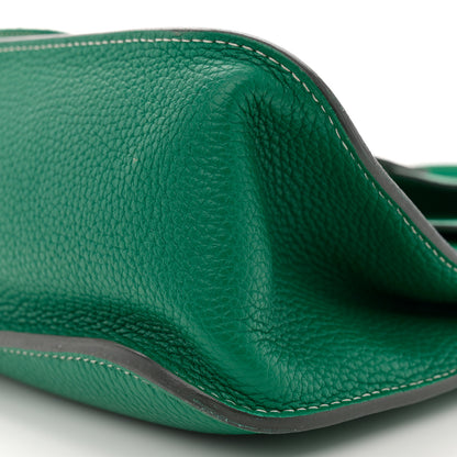 Hermes Taurillon Clemence Halzan 31 GM Vert Vertigo 10 of 14