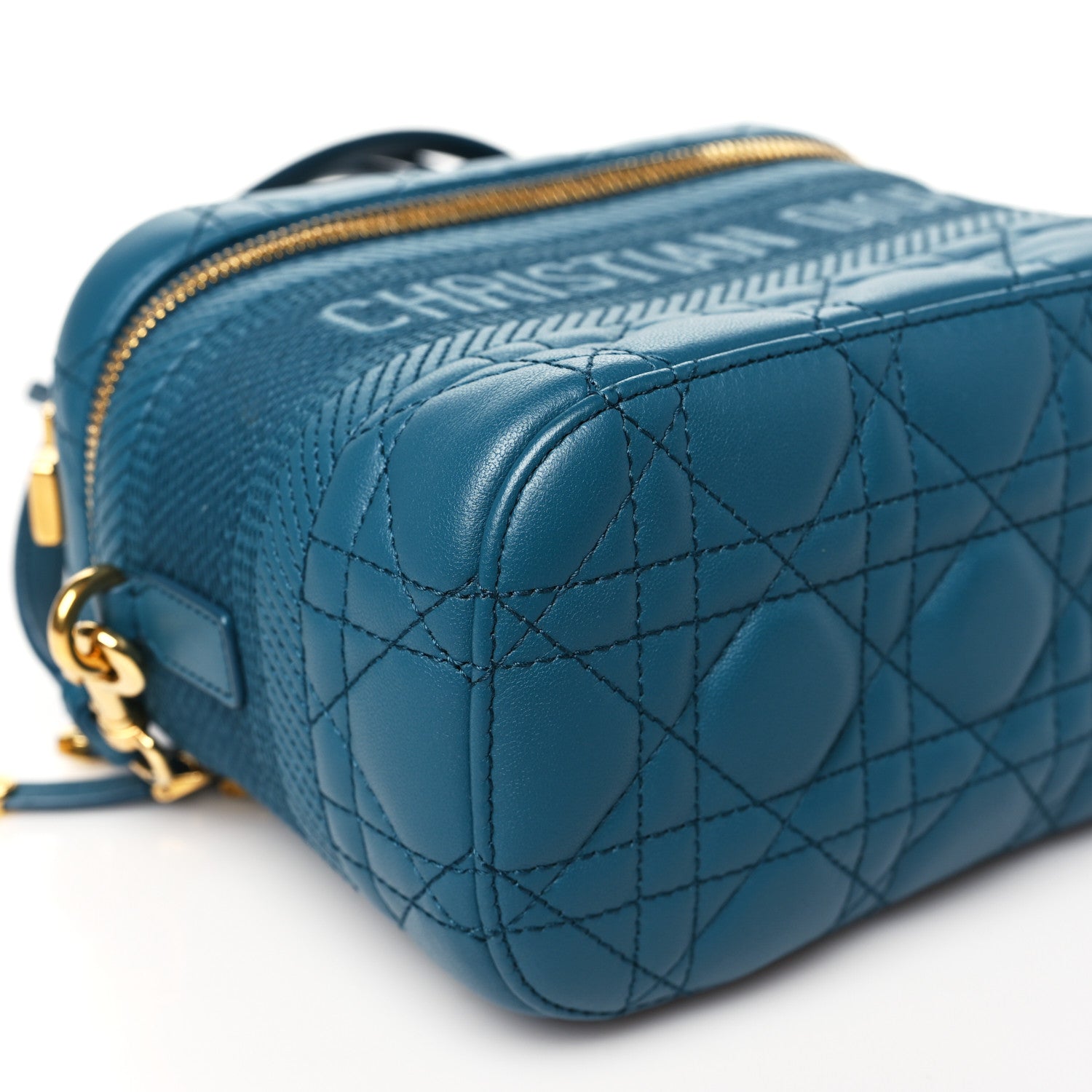 Christian Dior Lambskin Cannage Small Diortravel Vanity Case Deep Ocean 9 of 11
