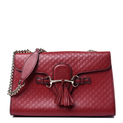 Gucci Microguccissima Medium Emily Chain Shoulder Bag Red 1 of 12