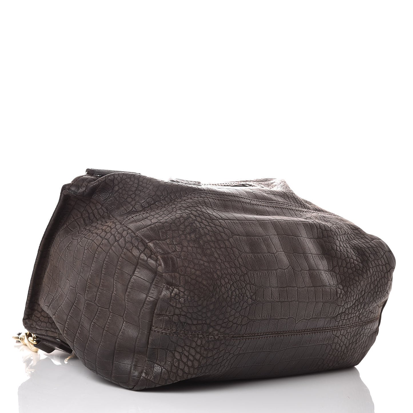 Nubuck Crocodile Embossed Medium Pandora Dark Grey