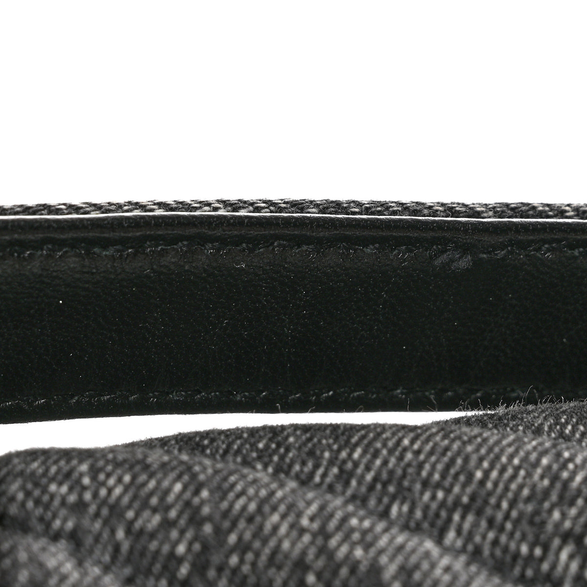 Denim Mixed Matelasse Triquilt Large Monogram Envelope Satchel Black