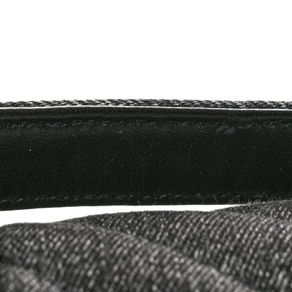 Saint Laurent Denim Mixed Matelasse Triquilt Large Monogram Envelope Satchel Black 13 of 13