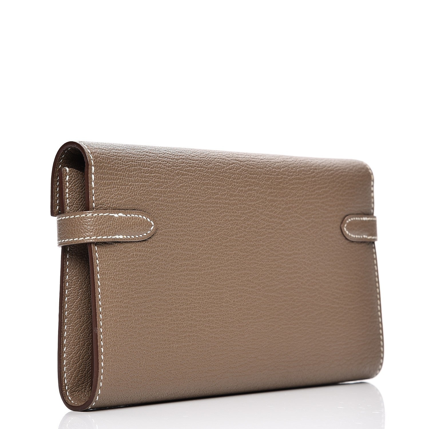Hermes Chevre Mysore Kelly Longue Wallet Etoupe 3 of 8
