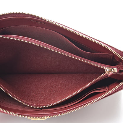 Chanel Caviar Quilted Small Zipped Boy Pouch Burgundy 6 of 10