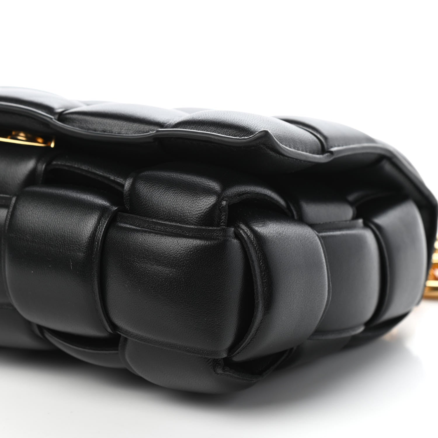 Bottega Veneta Lambskin Maxi Intreccio Padded Chain Cassette Crossbody Bag Black 8 of 9