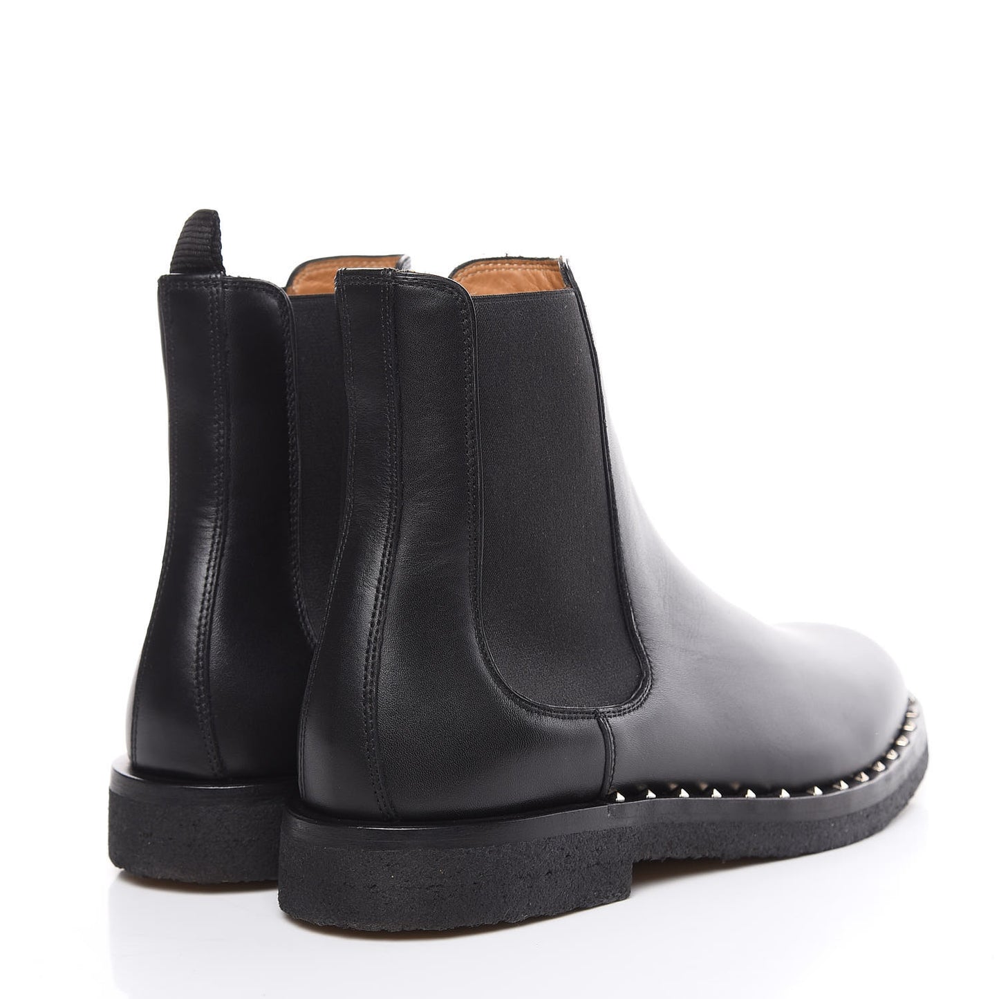 Calfskin Soul Rockstud Beatle Chelsea Ankle Boots 40 Black