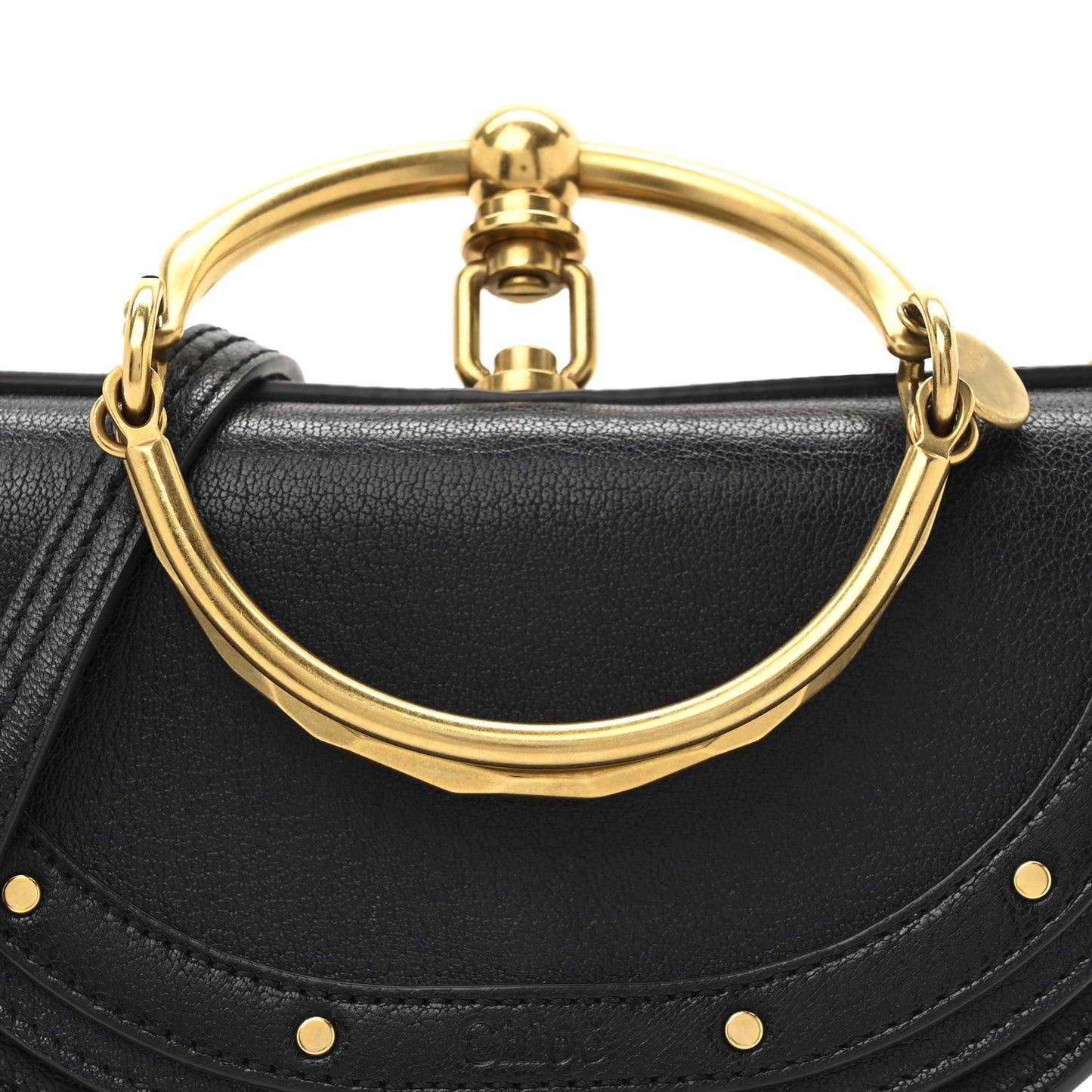 Calfskin Small Nile Bracelet Minaudiere Bag Black