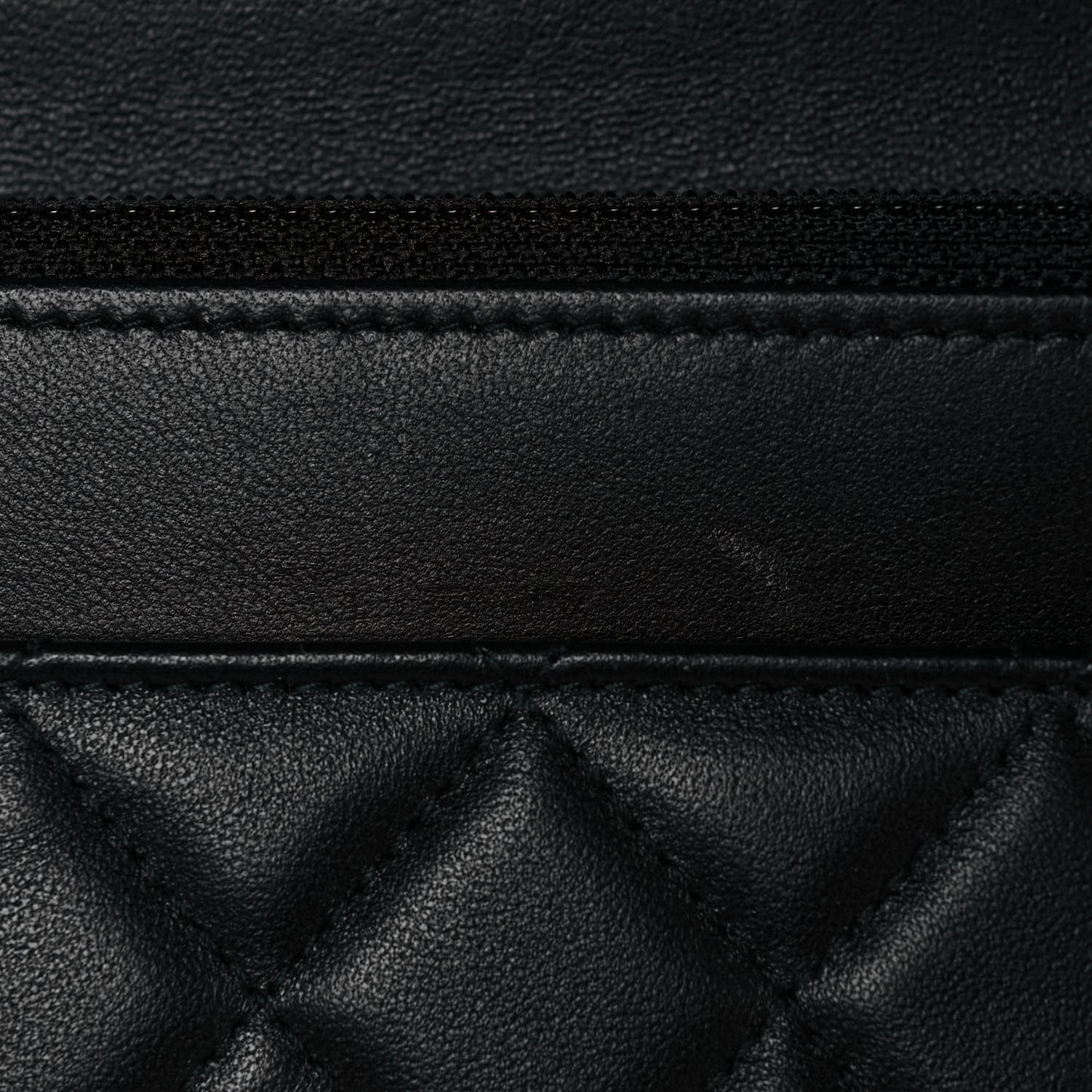 Lambskin Quilted Trendy CC Wallet On Chain WOC Black