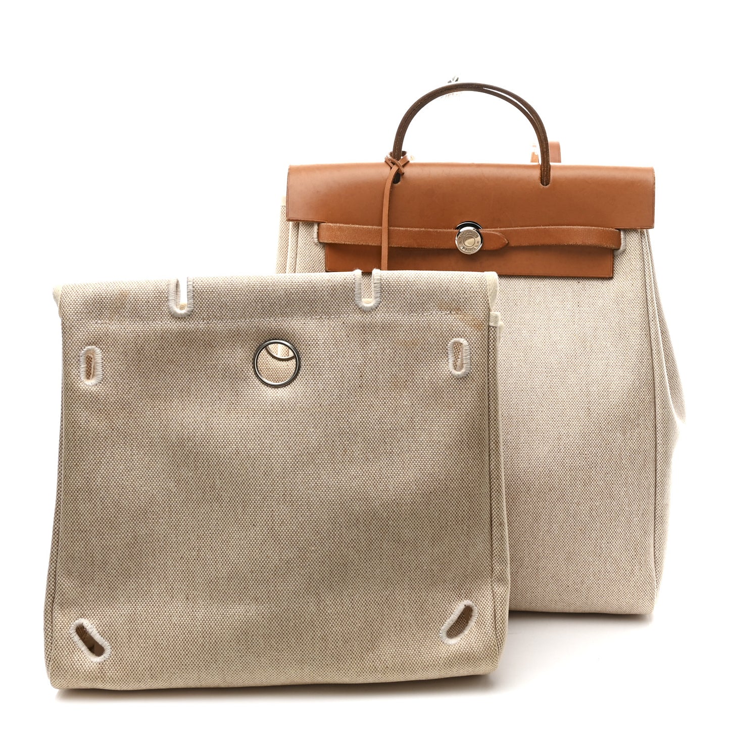 Toile Vache Calfskin Herbag 30 PM Backpack Natural