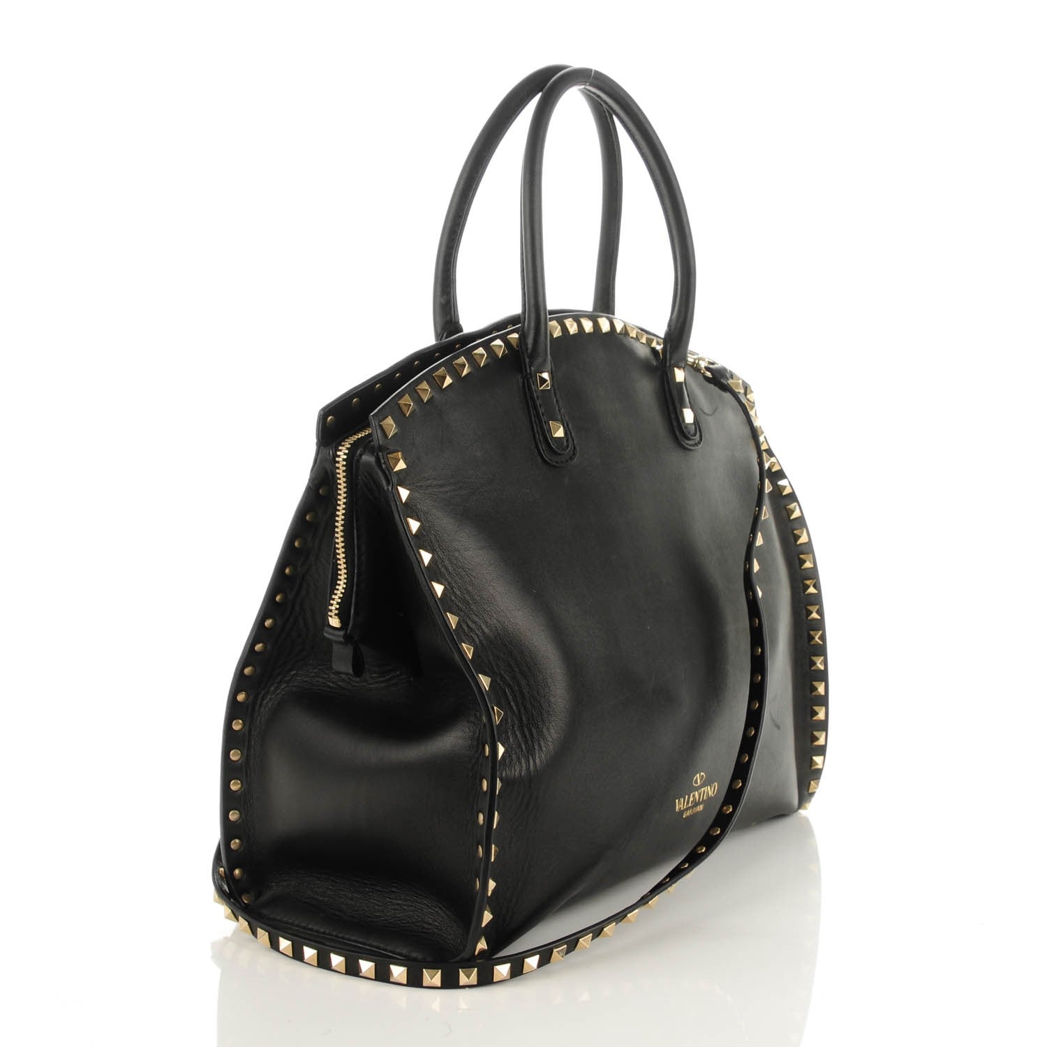 Valentino Garavani Vitello Rockstud Dome Shopper Black 3 of 8