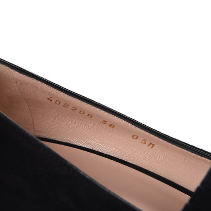 Gucci Kid Scamosciato GG Marmont Fringe 50mm Loafer Pumps 38 Black 8 of 9