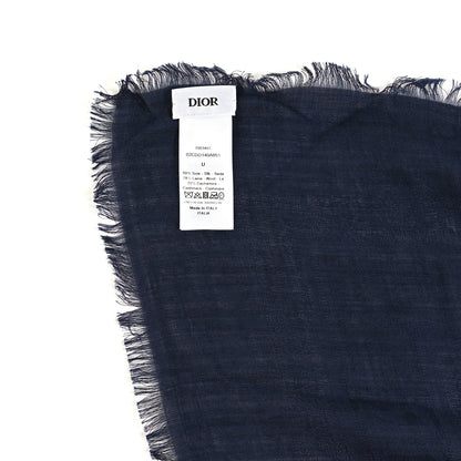 Christian Dior Wool Silk Oblique Shawl Blue 3 of 3