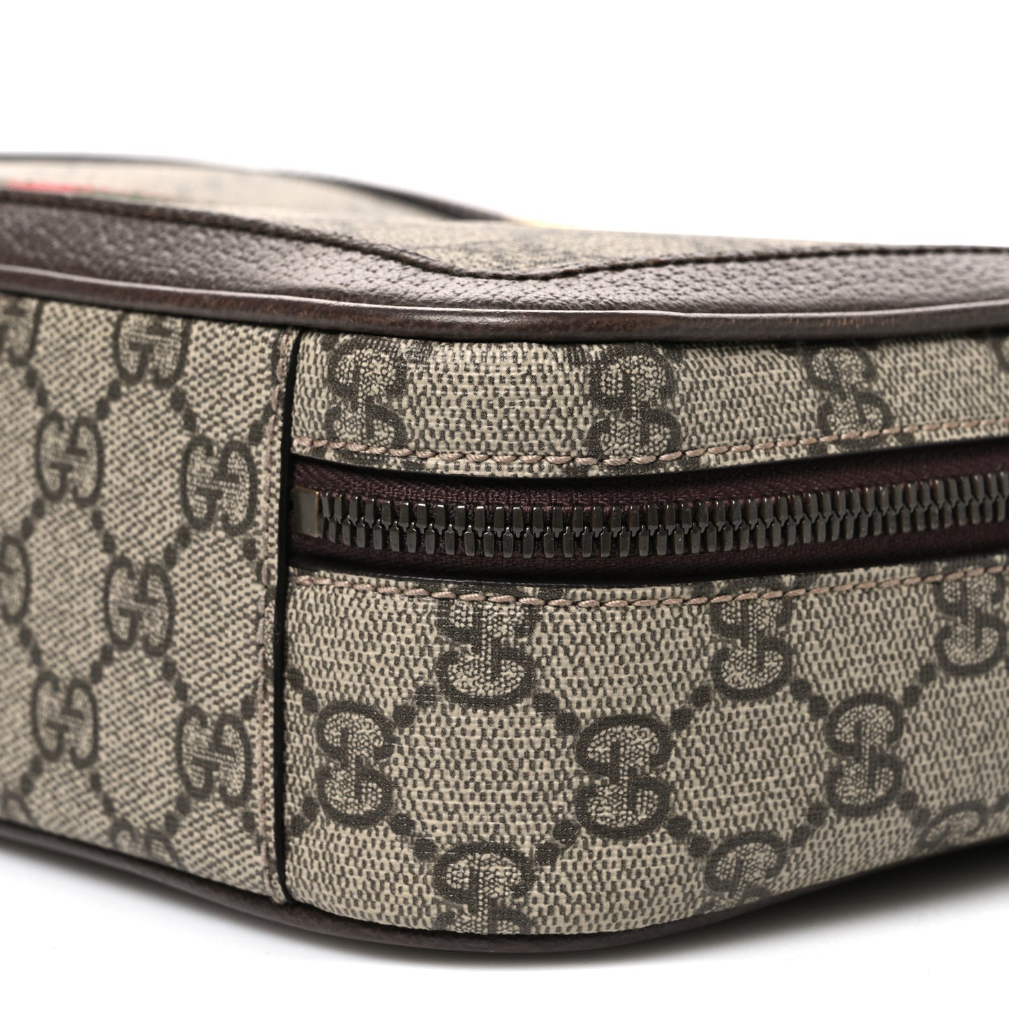 GG Supreme Monogram Web Small Ophidia Top Handle Shoulder Bag Brown