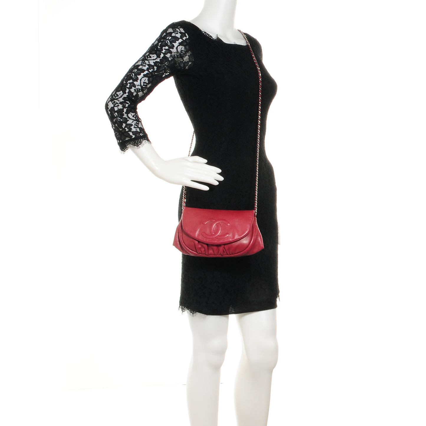 Caviar Half Moon Wallet On Chain WOC Red