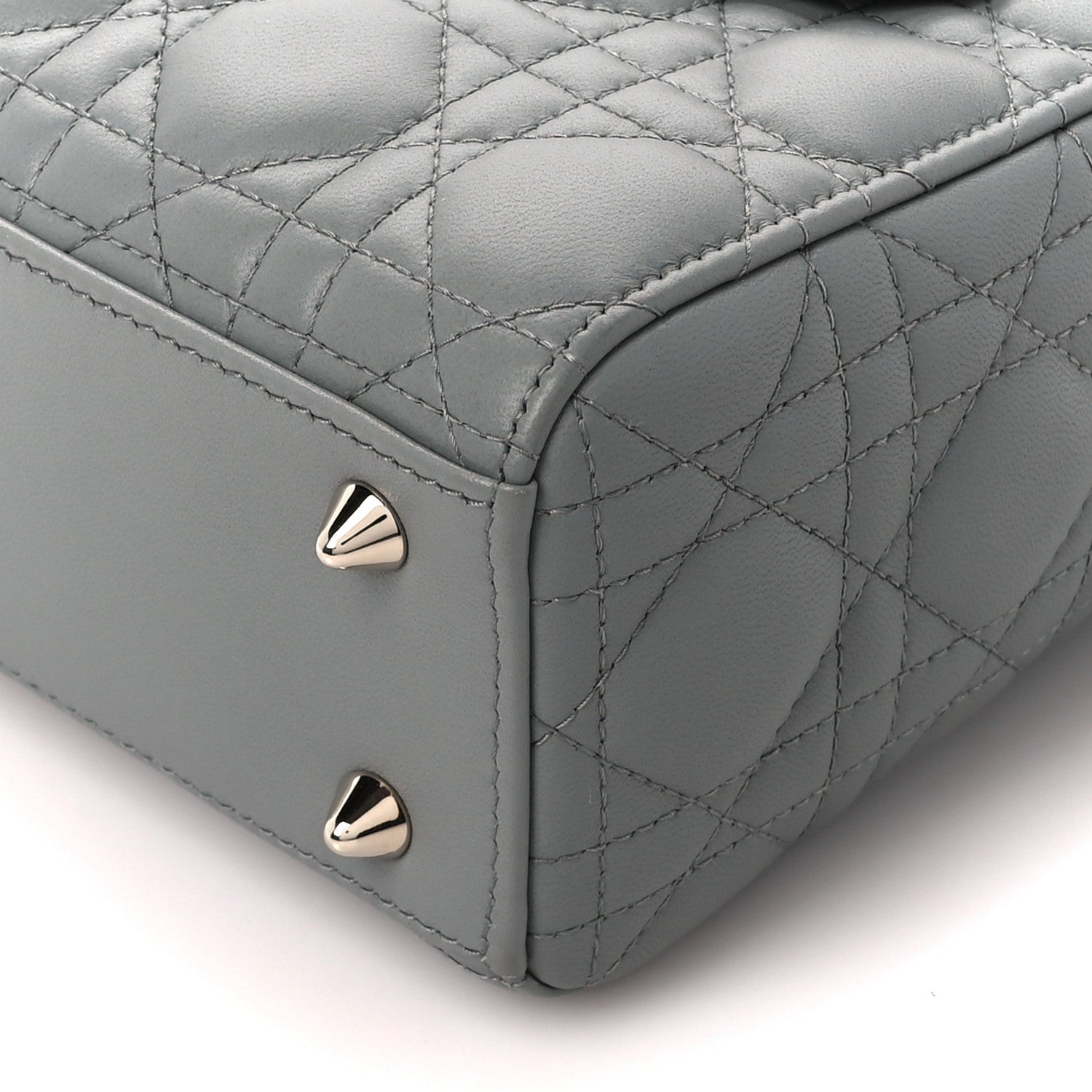Christian Dior Lambskin Cannage Small My ABCDior Lady Dior Grey 10 of 11