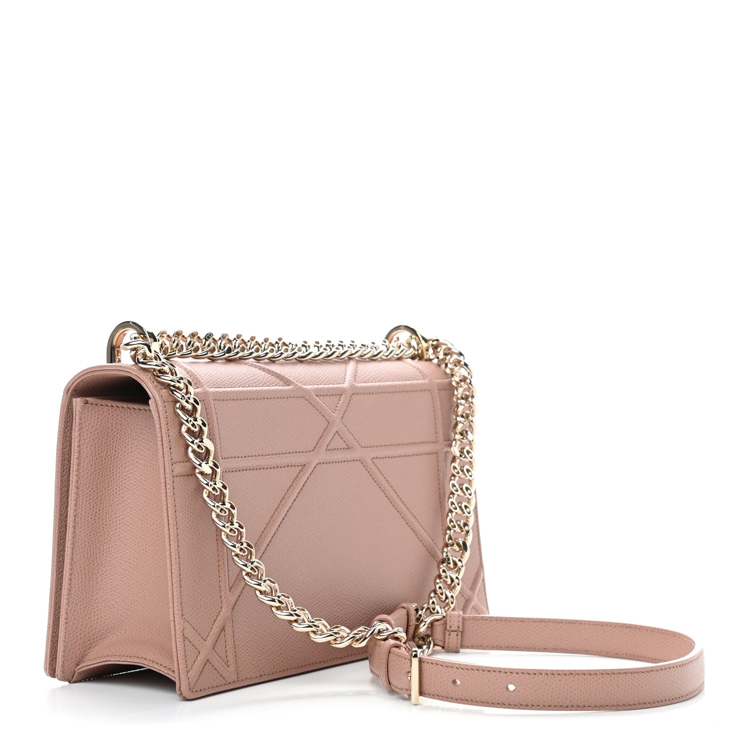 Christian Dior Grained Calfskin Medium Diorama Flap Bag Nude 3 of 8