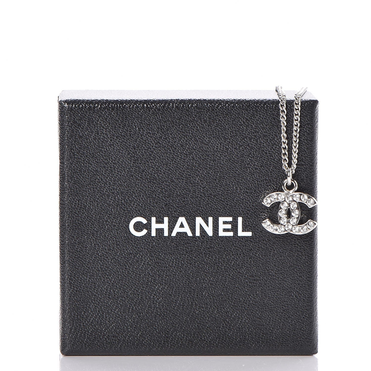 Chanel Crystal Timeless CC Necklace Silver 7 of 7