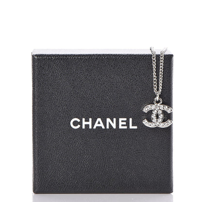 Chanel Crystal Timeless CC Necklace Silver 7 of 7