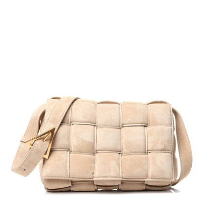 Bottega Veneta Suede Calfskin Maxi Intrecciato Padded Cassette Crossbody Bag Sand 1 of 9