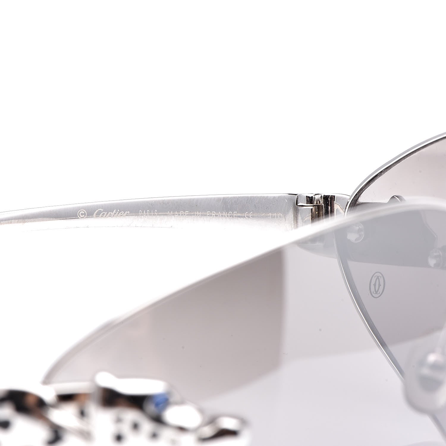 Cartier Panthere De Sunglasses Silver 6 of 7