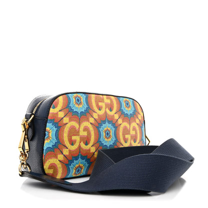 Gucci GG Supreme Kaleidoscope Calfskin Script Logo Gucci 100 Camera Bag Blue Orange Multicolor Blue Agata 3 of 11