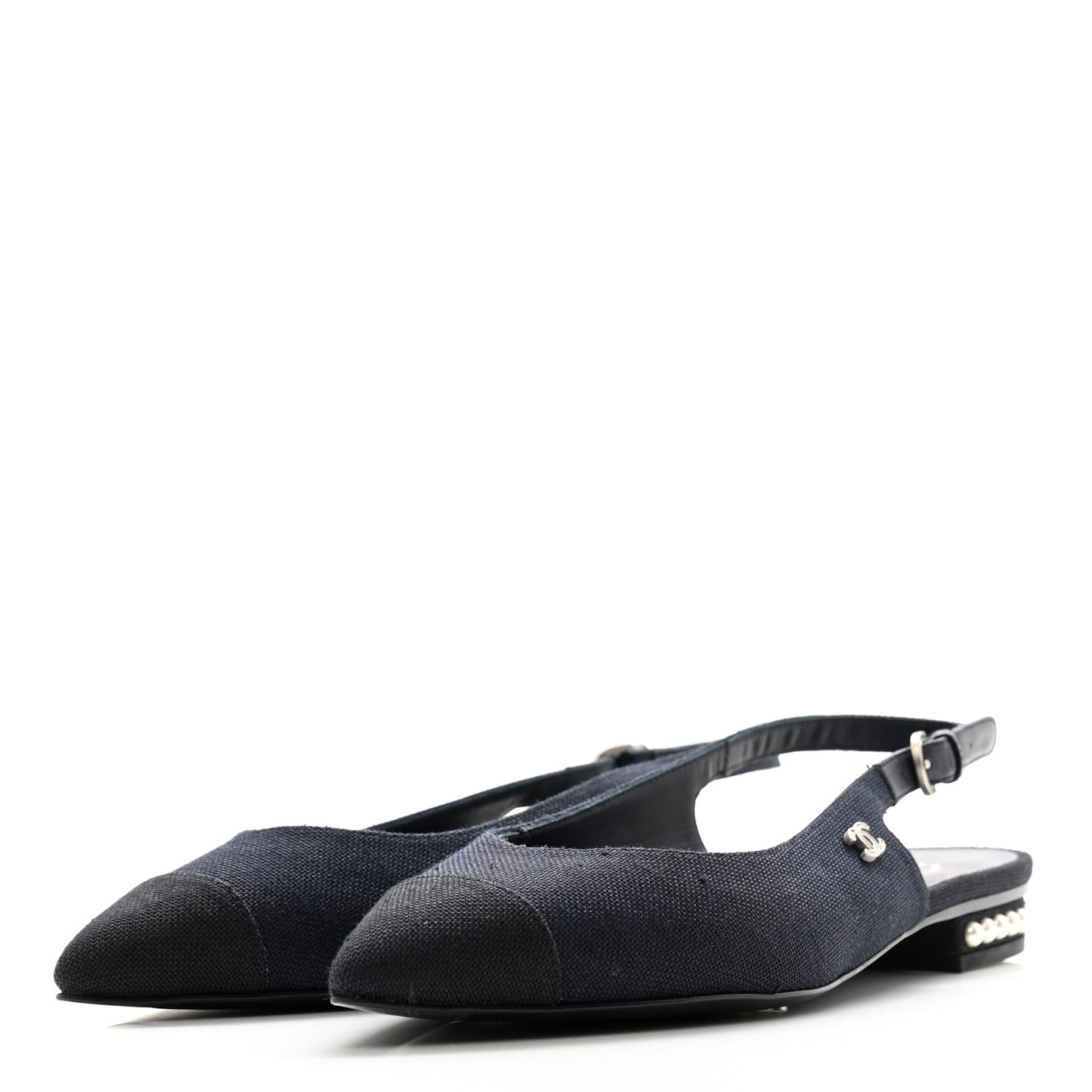 Denim Pearl Cap Toe CC Slingback 36