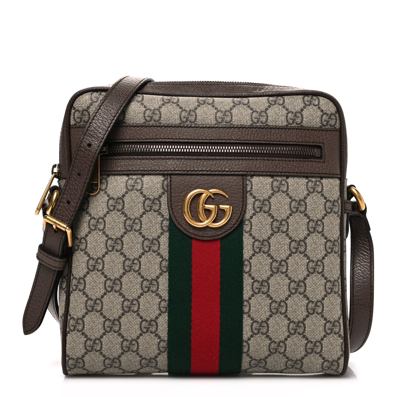 Gucci GG Supreme Monogram Web Small Ophidia Messenger Bag Brown 1 of 9