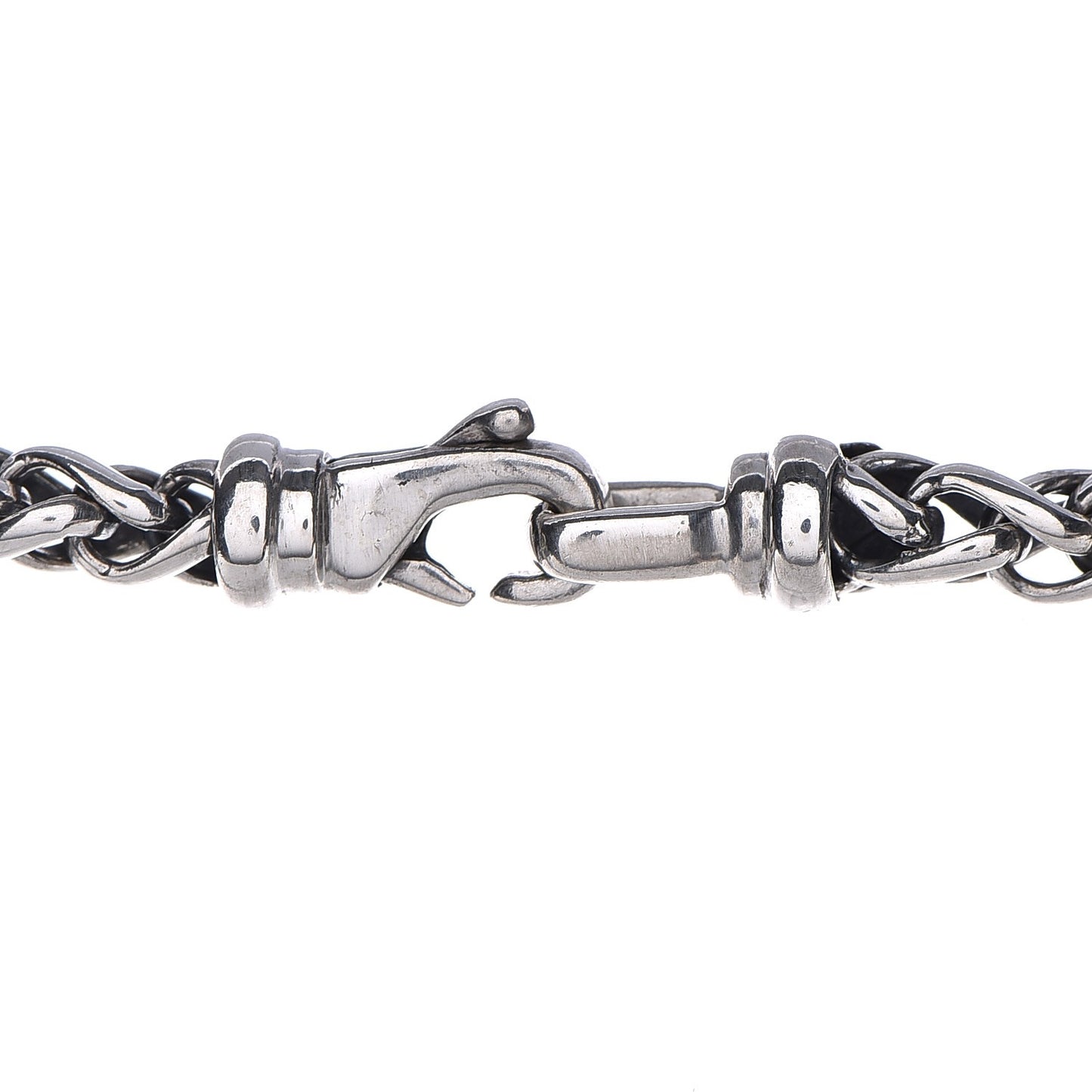 Sterling Silver Diamond Quatrefoil Lariat Wheat Chain Necklace