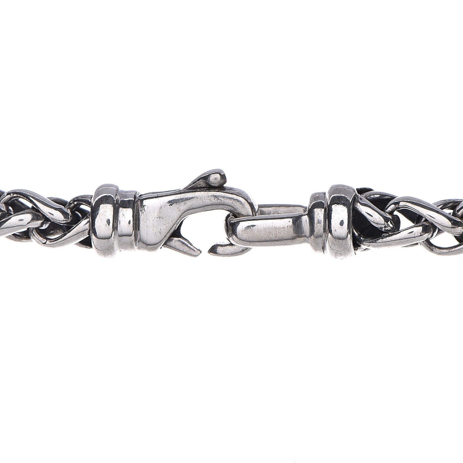 David Yurman Sterling Silver Diamond Quatrefoil Lariat Wheat Chain Necklace 7 of 8