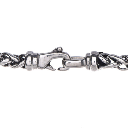 David Yurman Sterling Silver Diamond Quatrefoil Lariat Wheat Chain Necklace 7 of 8