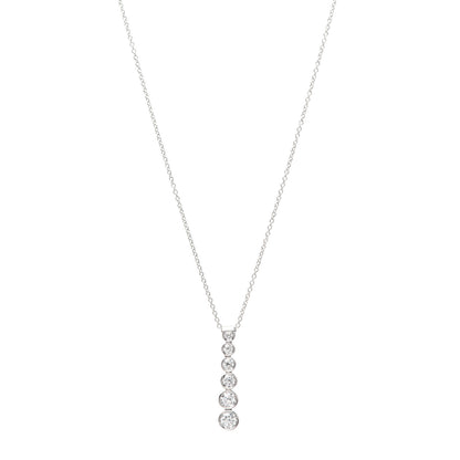 Tiffany Platinum Diamond Jazz Graduated Drop Pendant Necklace 1 of 6