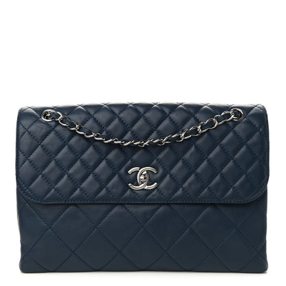 Chanel Calfskin Quilted In the Business Flap Dark Navy Blue 1 of 9